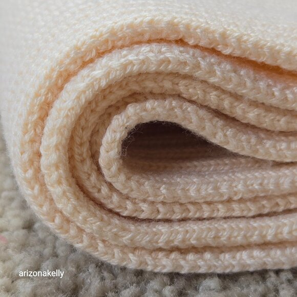 Eileen Fisher Ribbed Merino Ivory Thick Scarf TINY FLAW wool soft - Picture 14 of 16